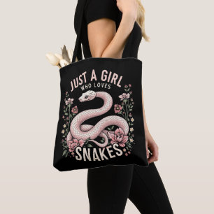 Bolso De Tela Sólo un Chica que ama a las serpientes