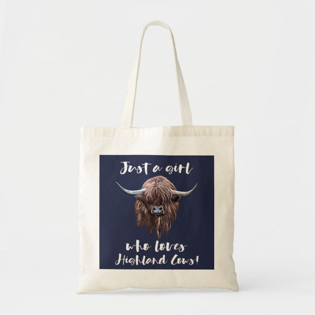 Bolso De Tela Sólo un Chica que ama a las vacas escocesas (Frente)