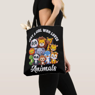 Bolso De Tela Solo un Chica que ama a los animales salvajes anim
