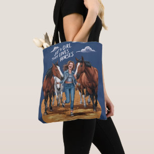 Bolso De Tela Sólo un Chica que ama a los caballos