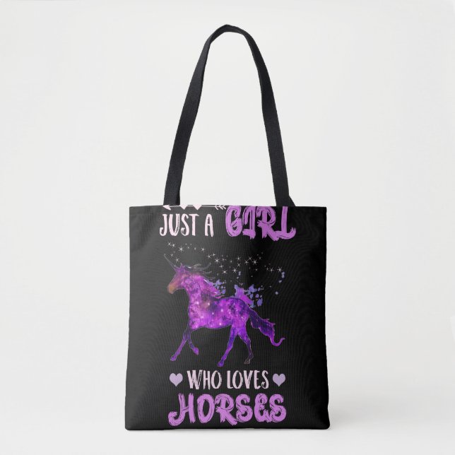 Bolso De Tela Sólo un Chica que ama a los caballos, un Chica de  (Anverso)