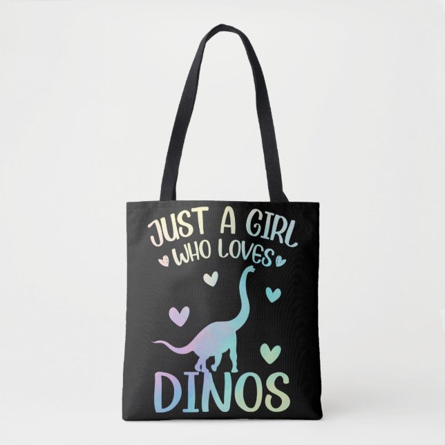 Bolso De Tela Solo un Chica que ama a los Dinos como dinosaurio (Anverso)
