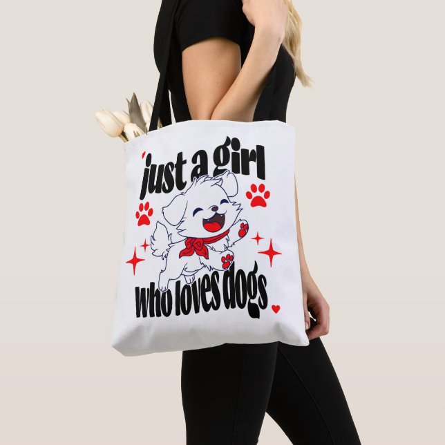 Bolso De Tela Sólo un chica que ama a los perros (Detalle)