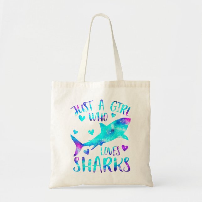 Bolso De Tela Sólo un Chica que ama a los tiburones galaxia tibu (Frente)
