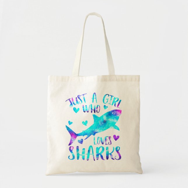 Bolso De Tela Sólo un Chica que ama a los tiburones galaxia tibu (Frente)