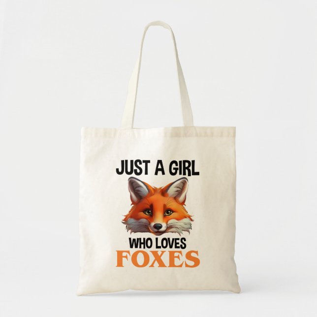 Bolso De Tela Sólo un Chica que ama a los zorros (Frente)