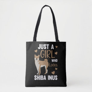 Bolso De Tela Solo un Chica que ama a Shiba en un perro lindo