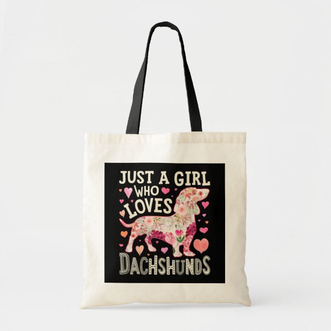 Bolso De Tela Sólo un Chica que ama al perro de Dachshunds (Frente)