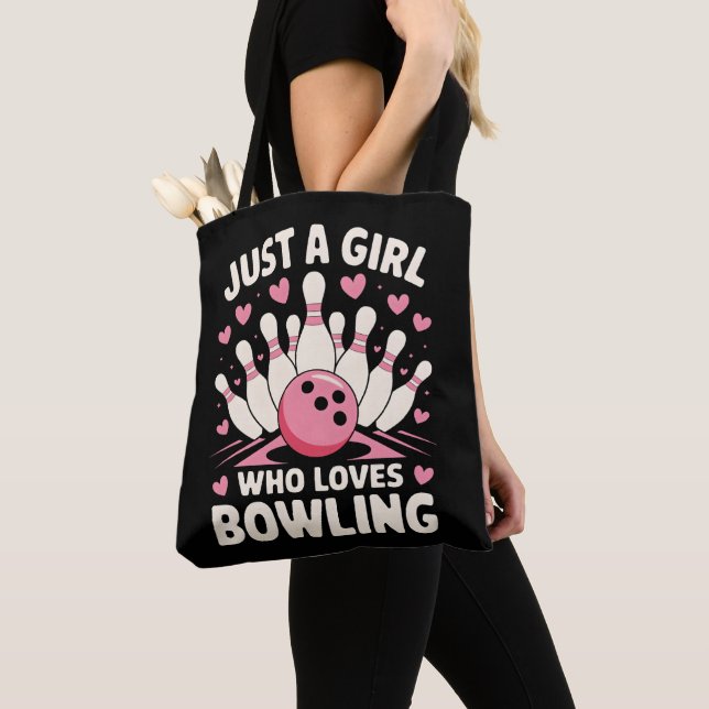 Bolso De Tela Sólo un Chica que ama Bowling (Detalle)