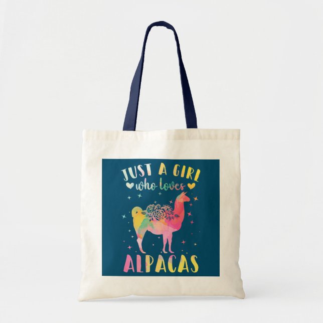 Bolso De Tela Sólo un Chica que ama el acuarela alpaca (Frente)