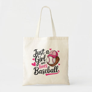Bolso De Tela Solo un Chica que ama el béisbol