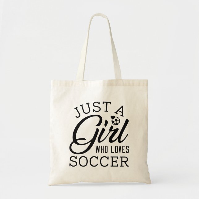 Bolso De Tela Solo un Chica que ama el fútbol (Frente)