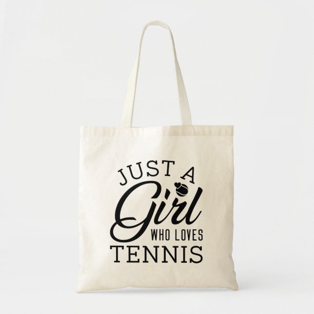 Bolso De Tela Solo un Chica que ama el tenis (Frente)