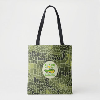 Bolso De Tela Solo un Chica que ama la impresión de los lagartos