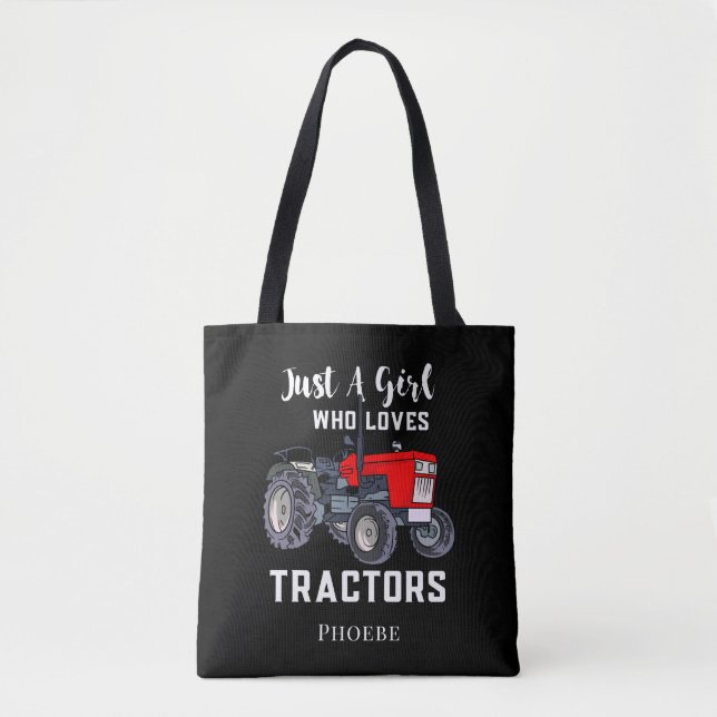 Bolso De Tela Sólo un Chica que ama la Novedad de los tractores (Anverso)
