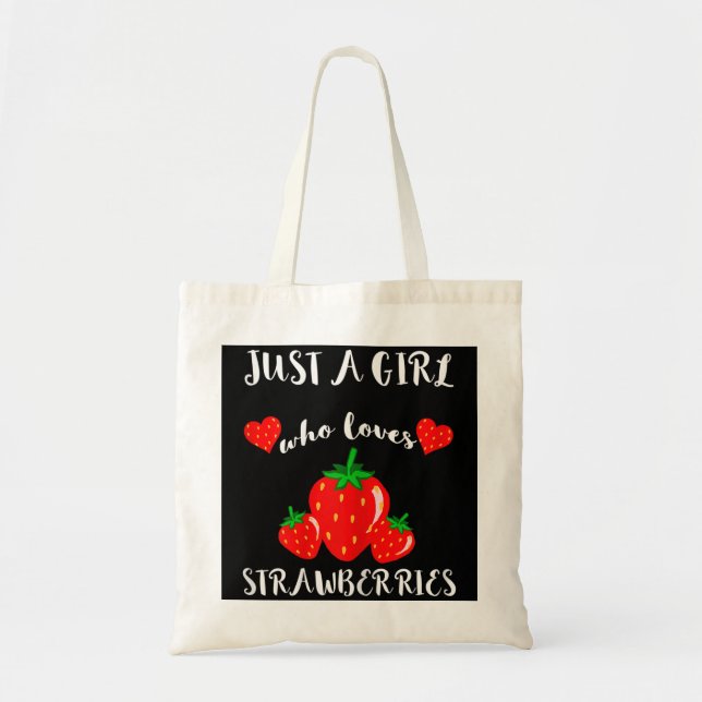 Bolso De Tela Sólo un Chica que ama las fresas fresas Frui (Frente)