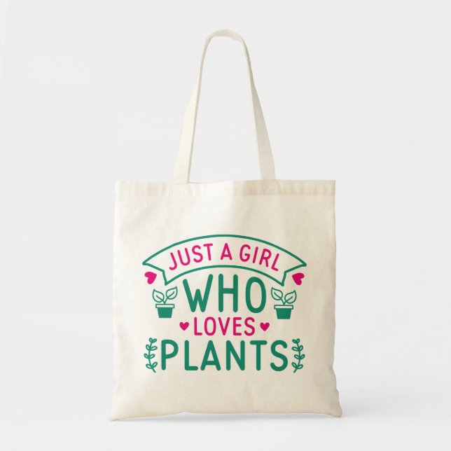 Bolso De Tela Solo un Chica que ama las plantas (Frente)