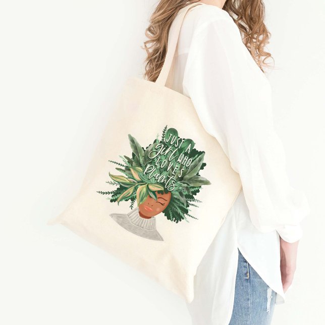 Bolso De Tela Solo un Chica que ama las plantas | Dama de planta (Subido por el creador)