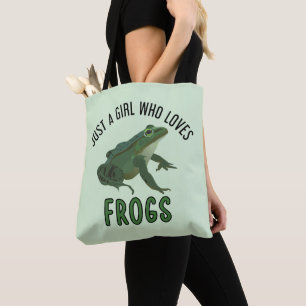 Bolso De Tela Solo un chica que ama las ranas Ranas Ranas Ranas