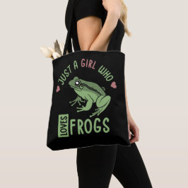 Bolso De Tela Solo un chica que ama las ranas Ranas Ranas Ranas 