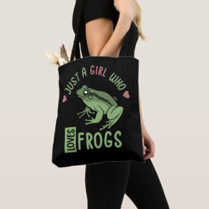 Bolso De Tela Solo un chica que ama las ranas Ranas Ranas Ranas 