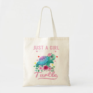 Bolso De Tela Sólo un Chica que ama las tortugas acuáticas Océan