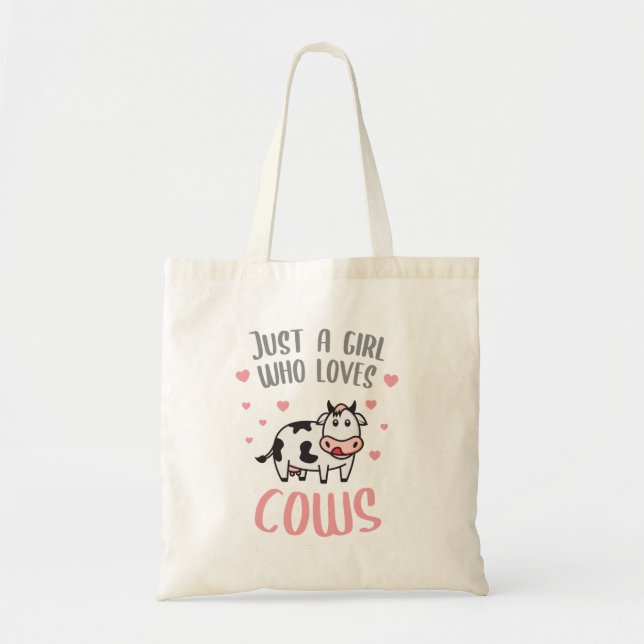 Bolso De Tela Solo un chica que ama las vacas (Frente)