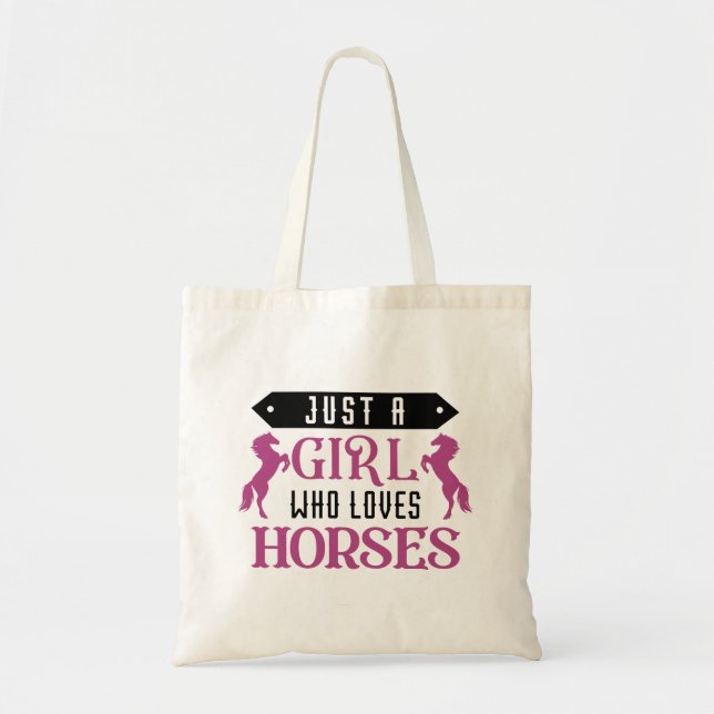 Bolso De Tela Sólo un Chica que ama los caballos (Frente)