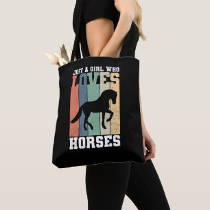 Bolso De Tela Sólo un chica que ama los caballos Caballo retro