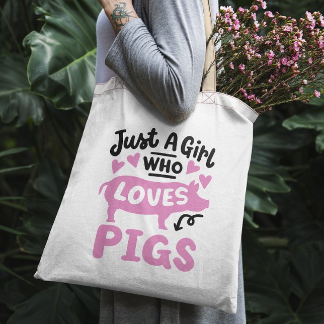 Bolso De Tela "Sólo un chica que ama los cerdos" (Subido por el creador)