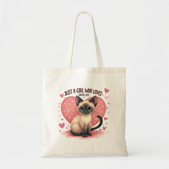 Bolso De Tela Solo un Chica que ama los gatos siameses (Frente)