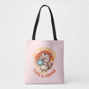 Bolso De Tela Sólo un Chica que ama los gatos y el café