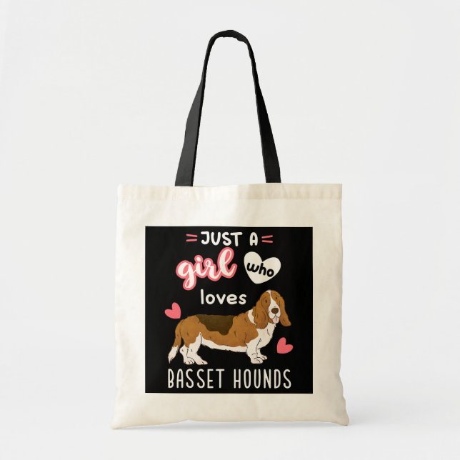 Bolso De Tela Sólo un Chica que ama los hongos basset (Frente)