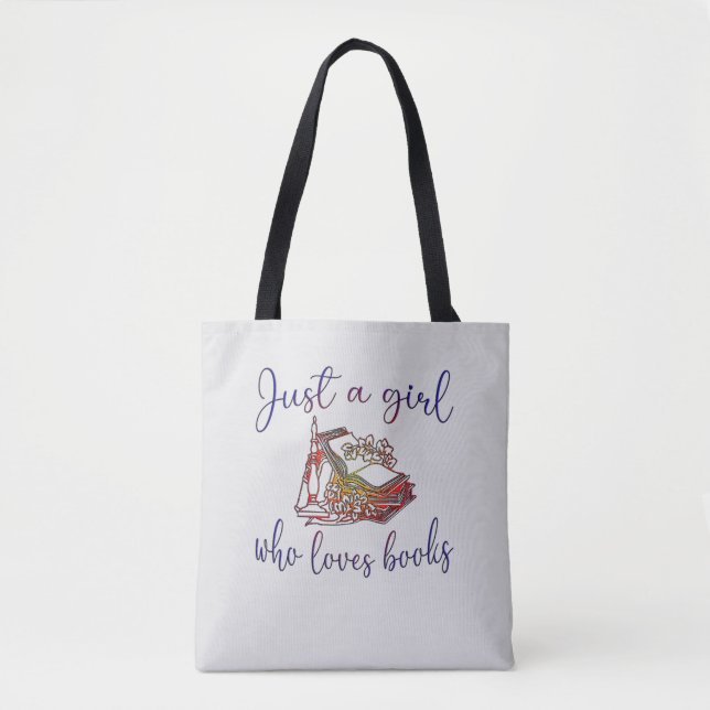 Bolso De Tela Sólo un chica que ama los libros (Anverso)