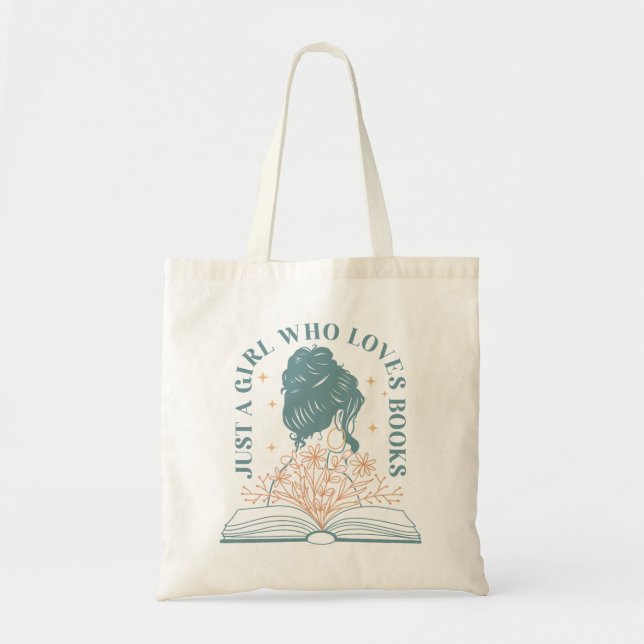 Bolso De Tela Sólo un Chica que ama los libros (Frente)