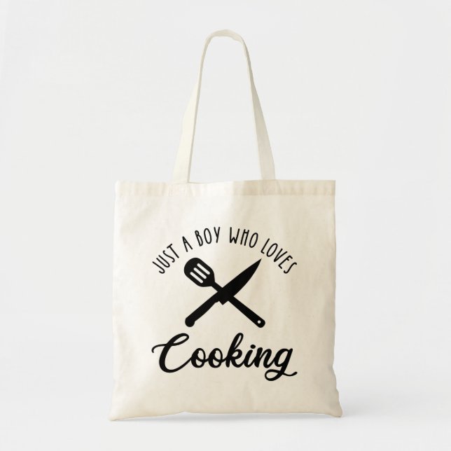 Bolso De Tela Solo un chico que ama cocinar (Frente)