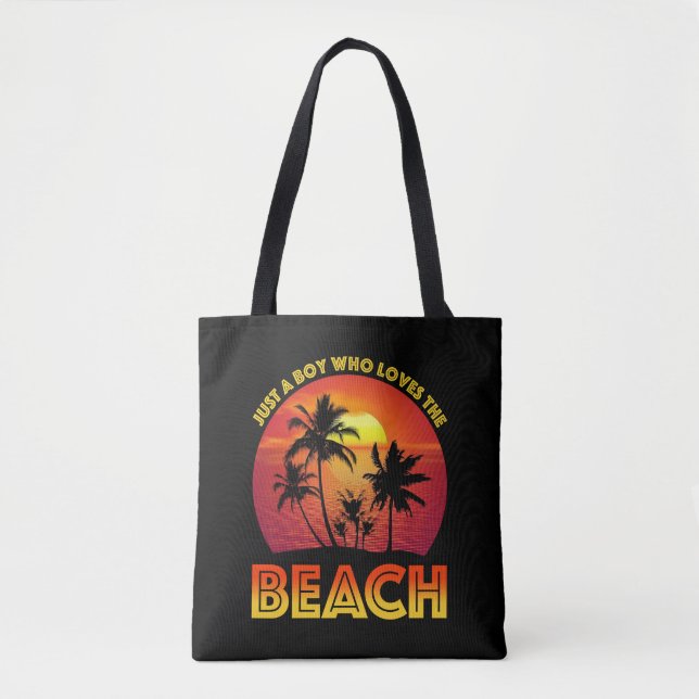 Bolso De Tela Solo Un Niño Que Ama La Playa (Anverso)