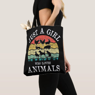 Bolso De Tela Solo una chica que ama a los animales