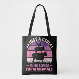 Bolso De Tela Sólo una Chica que ama a los animales de granja am