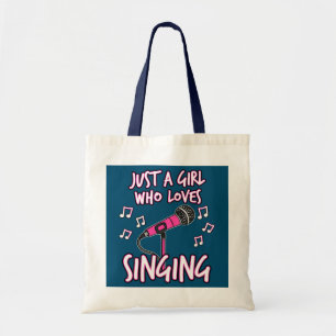 Bolso De Tela Sólo una Chica que ama cantar cantantes