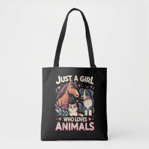 Bolso De Tela Sólo Una Chica Que Ama Los Animales Adorable Amant