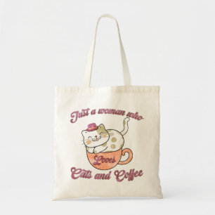 Bolso De Tela Sólo una mujer que ama los gatos y el café