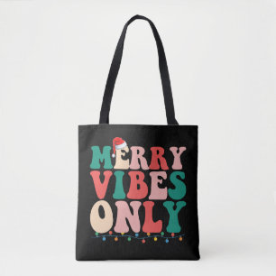 Bolso De Tela Sólo Vibraciones Alegres Navidad Familia