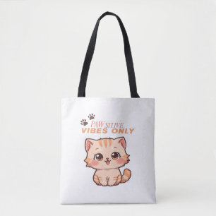 Bolso De Tela Sólo vibraciones patéticas - Diseño de felino kawa