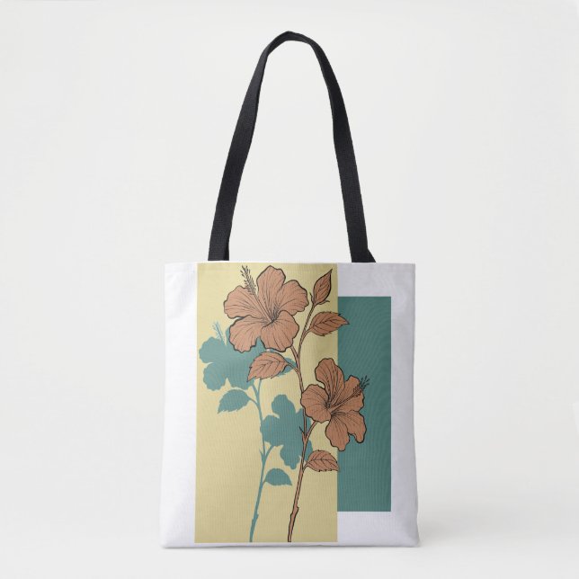 Bolso De Tela Sombra de flor dorada (Anverso)