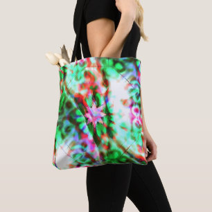 Bolso De Tela Sombras de estrellas en manchas de flores de vidri