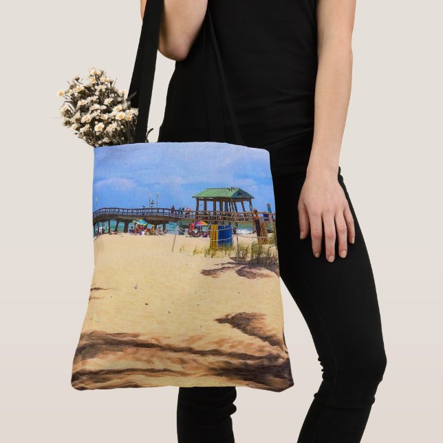 Bolso De Tela Sombras de Palmeras (Detalle)