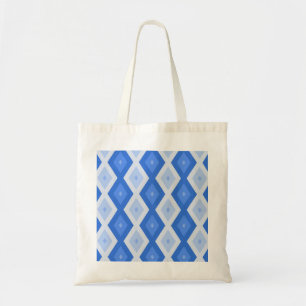Bolso De Tela Sombras de patrón de diamante azul