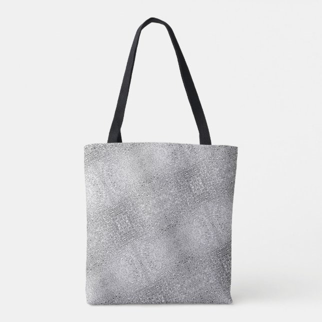 Bolso De Tela Sombras de Purpurina digital gris texturizado (Reverso)