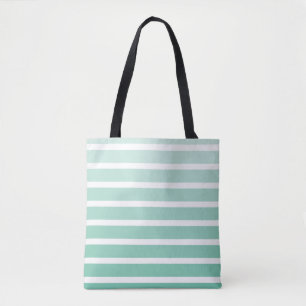 Bolso De Tela Sombras de rayas verdes de espuma marina